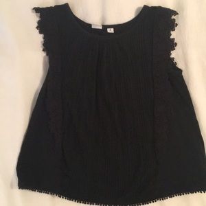 Girls Gap Black pleated Blouse; Size M(8)